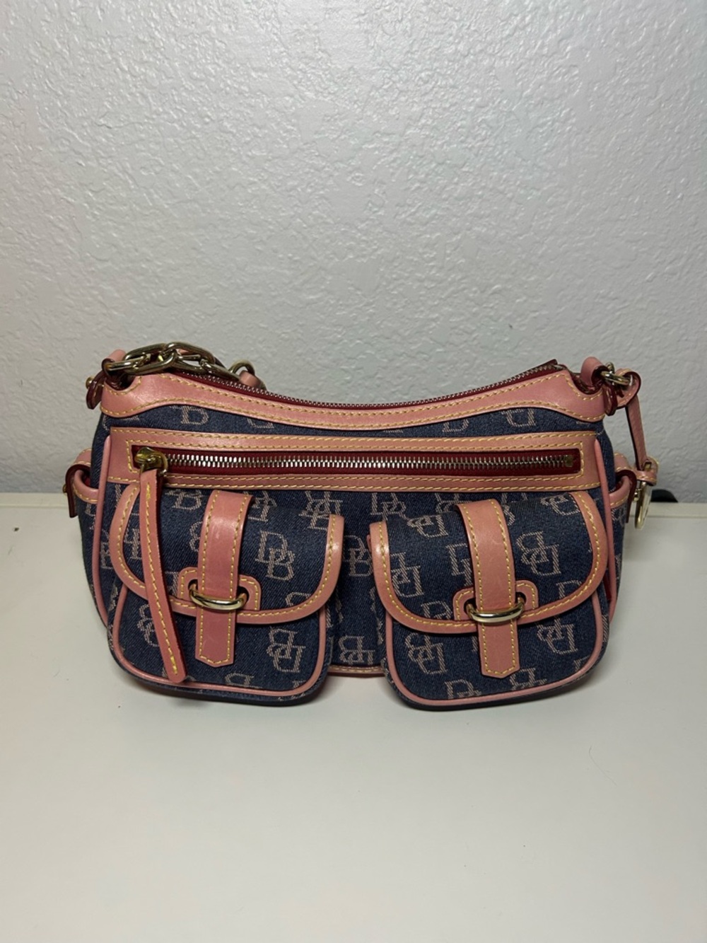 Dooney & Bourke Monogram Denim Banana bag
